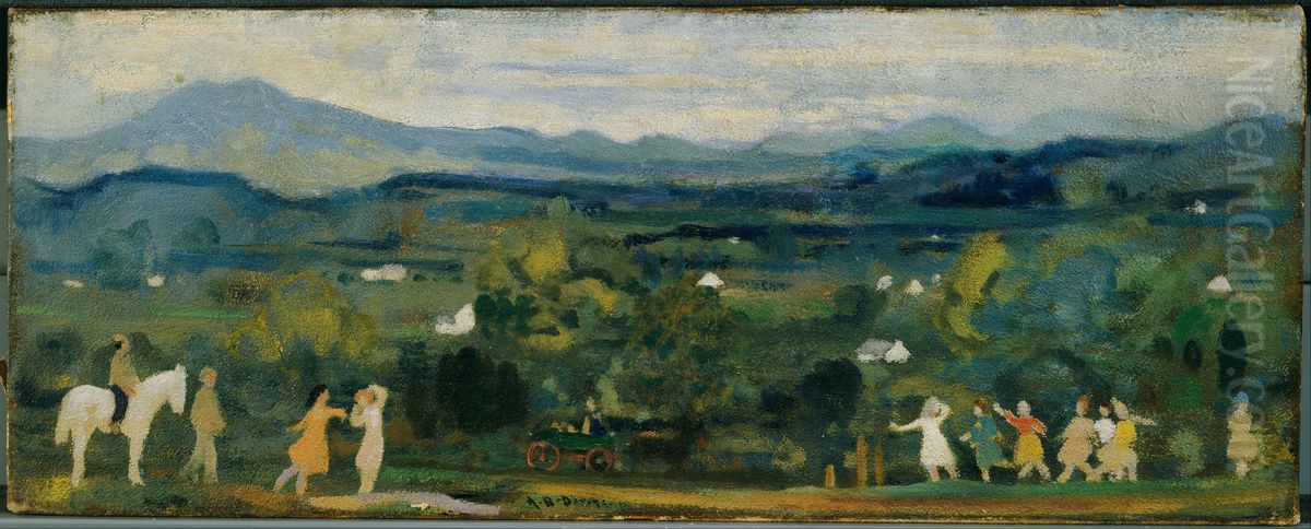 The Birth of the Green Oil Painting by Arthur Bowen Davies