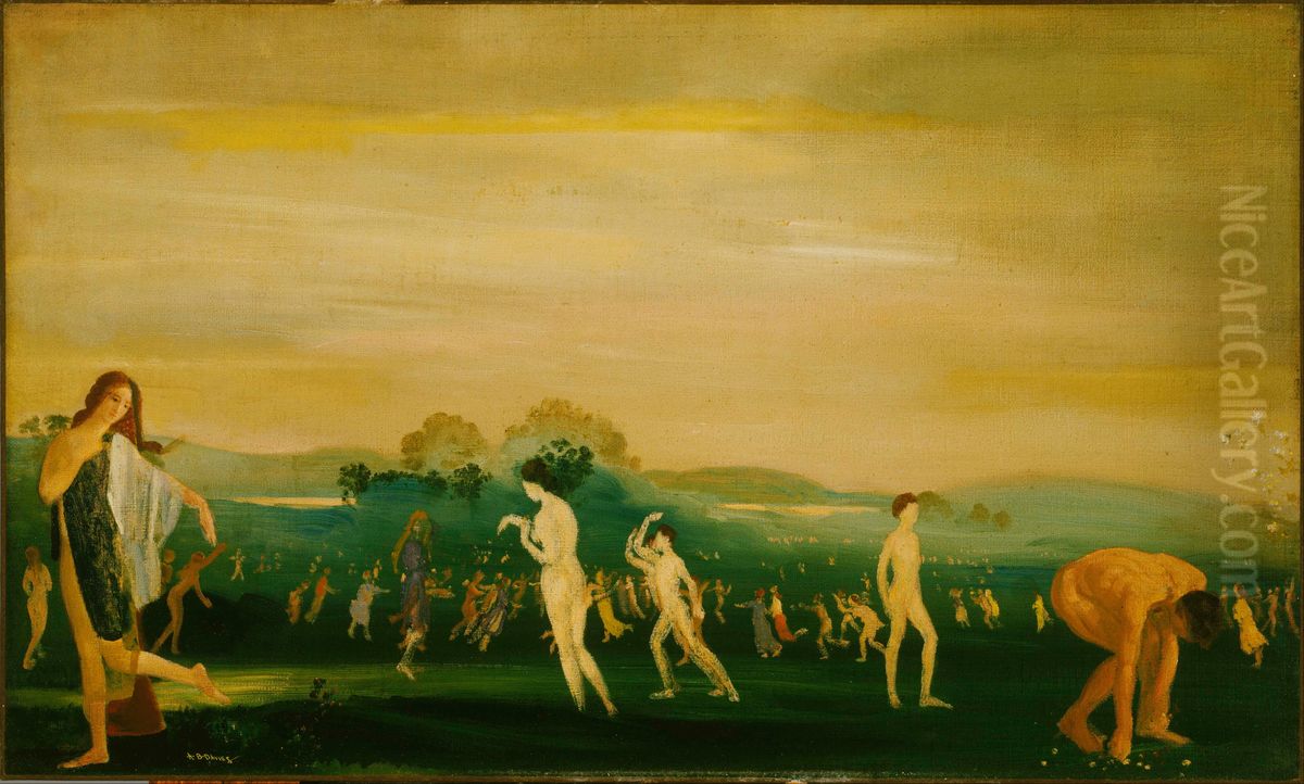 Elysian Fields Oil Painting by Arthur Bowen Davies