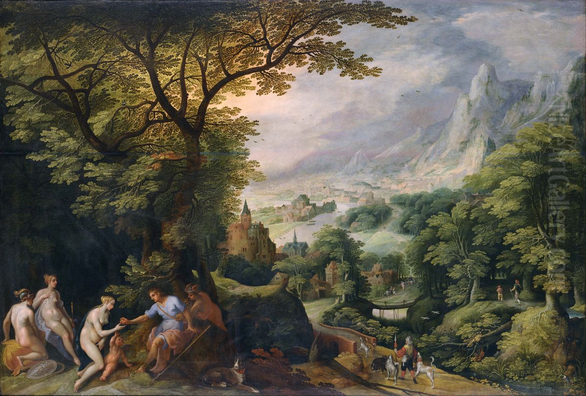 Landscape with the Judgement of Paris Oil Painting by Gillis van Coninxloo