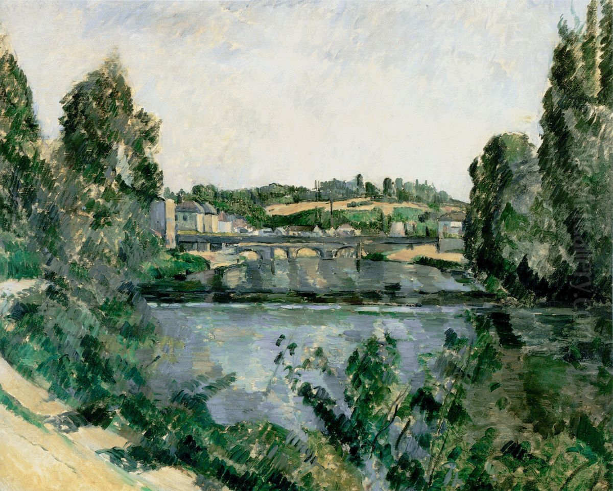 The Bridge and Dam at Pontoise (Le Pont et le deversoir a Pontoise) Oil Painting by Paul Cezanne