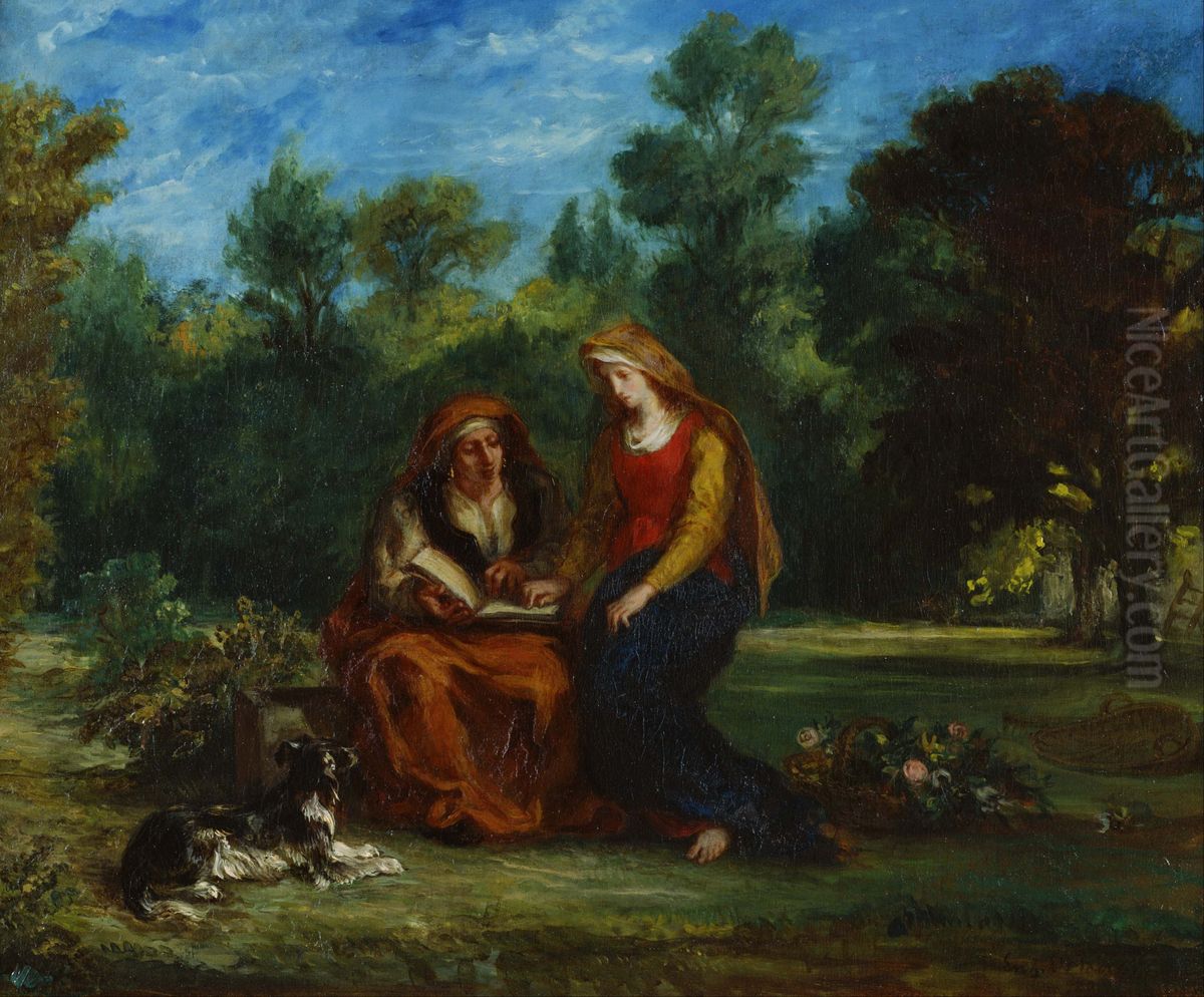 The Education of the Virgin Oil Painting by Eugene Delacroix The Education of the Virgin Oil Painting by Eugene Delacroix
