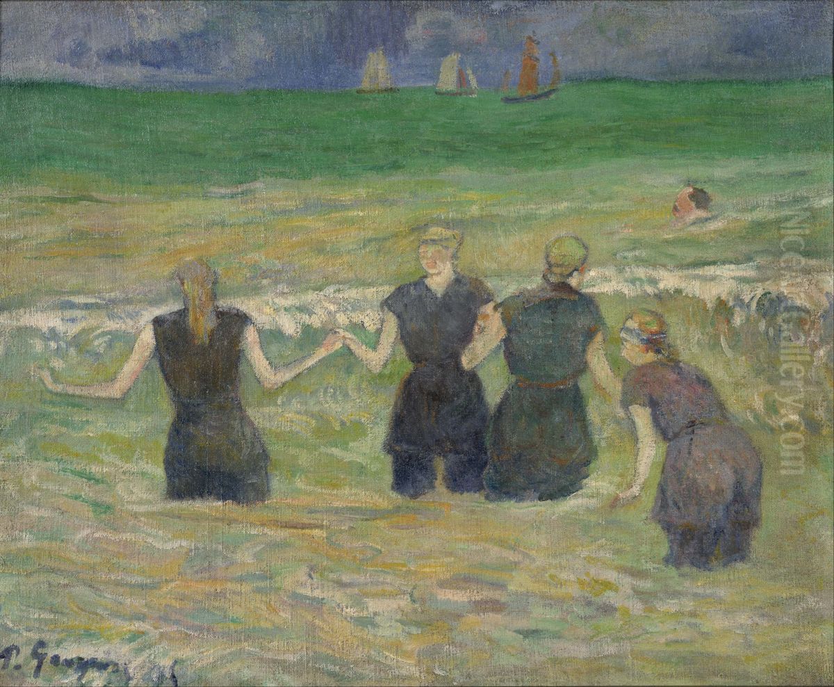 Baigneuses a Dieppe Oil Painting by Paul Gauguin Baigneuses a Dieppe Oil Painting by Paul Gauguin