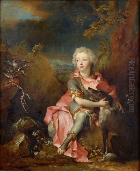 Portrait of a Young Nobleman (Louis, Dauphin of France, Duke of Brittany, 1707-1712) Oil Painting by Nicolas de Largilliere