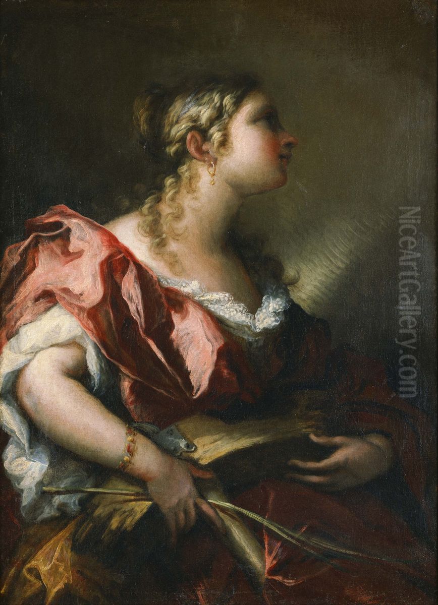 Saint Catherine of Alexandria Oil Painting by Giovanni Antonio Pellegrini