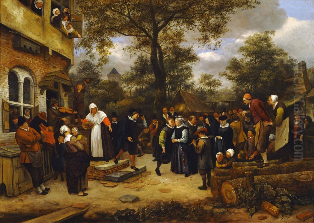 Village Wedding Oil Painting by Jan Steen