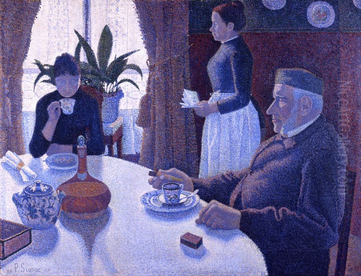 La salle a manger Oil Painting by Paul Signac