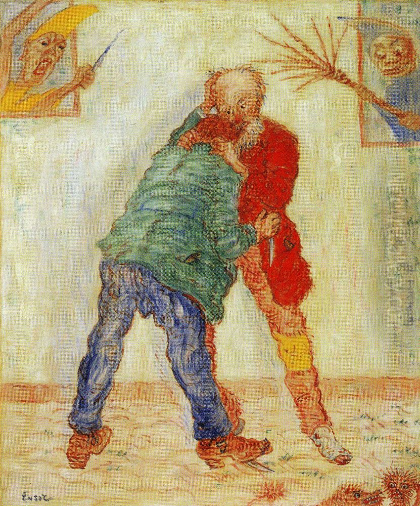 The Fight Oil Painting by James Ensor The Fight Oil Painting by James Ensor