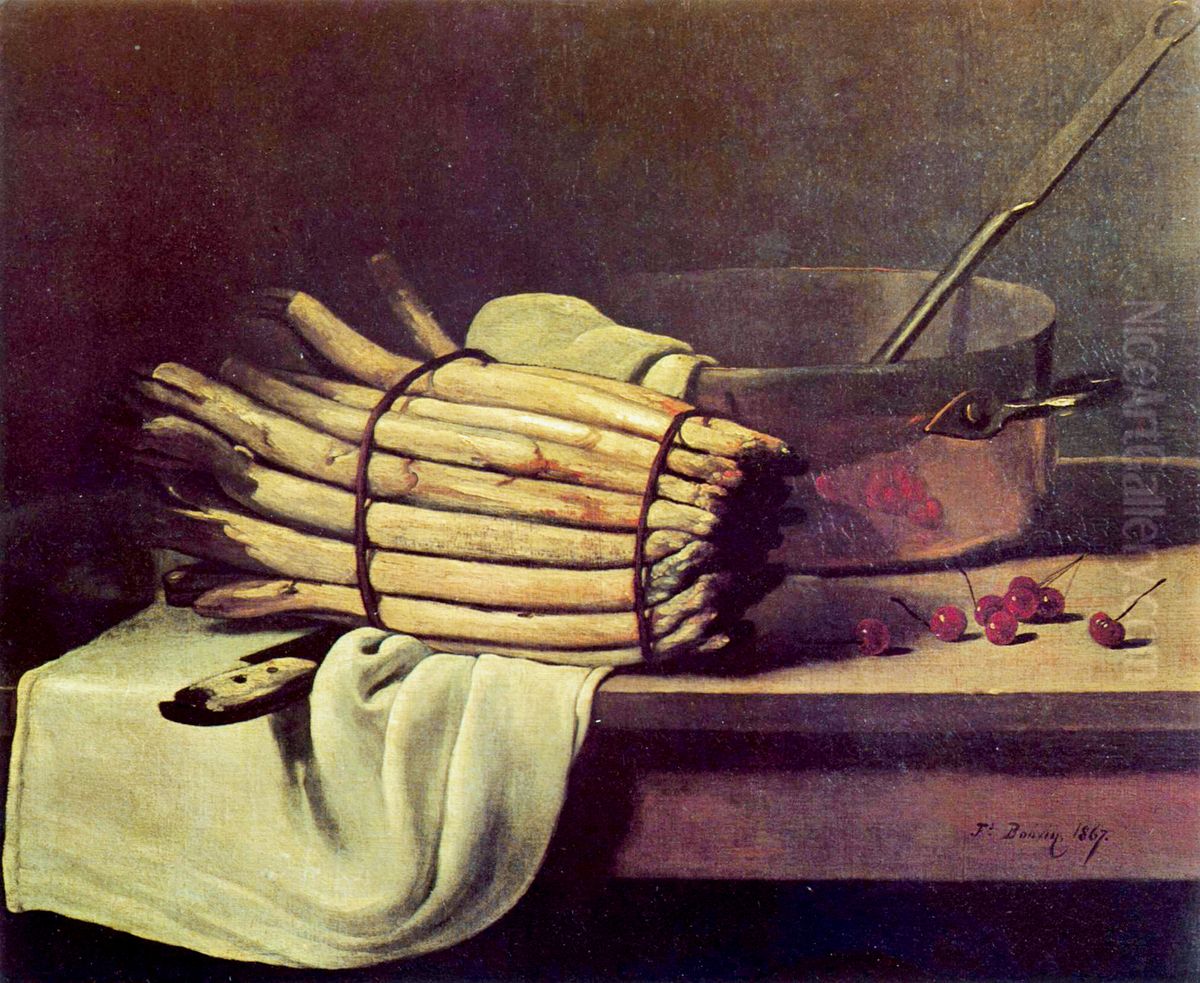 Stilleben mit Spargel Oil Painting by Francois Bonvin