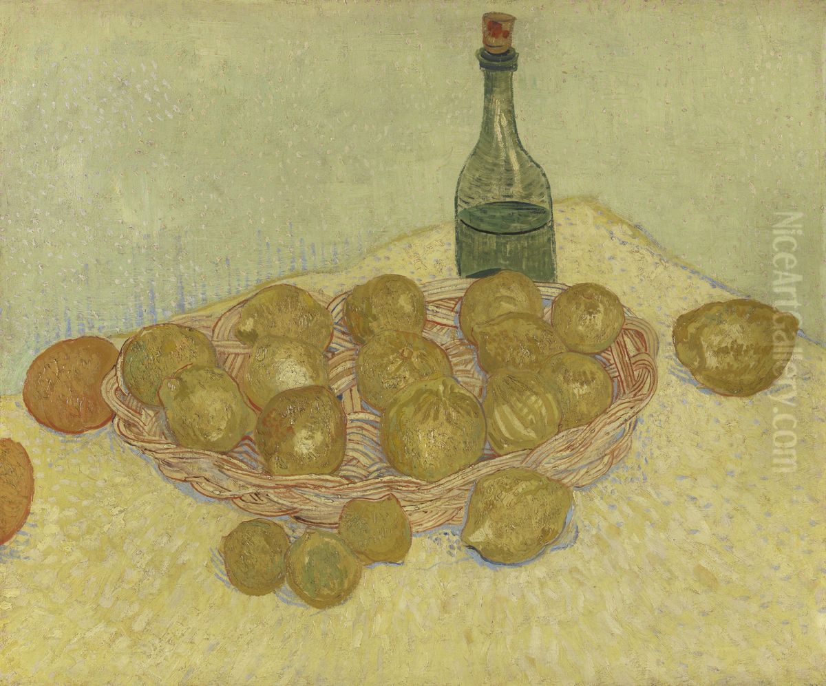 Still Life with Bottle, Lemons and Oranges Oil Painting by Vincent Van Gogh