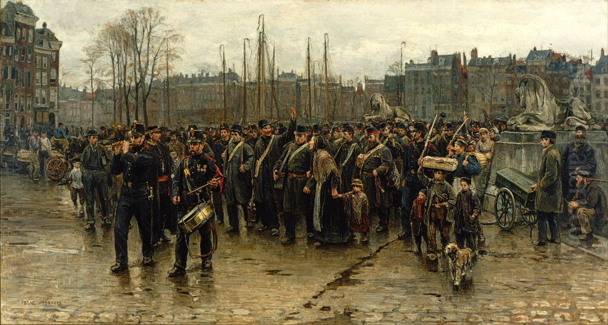 Het transport der kolonialen Oil Painting by Isaac Lazarus Israels