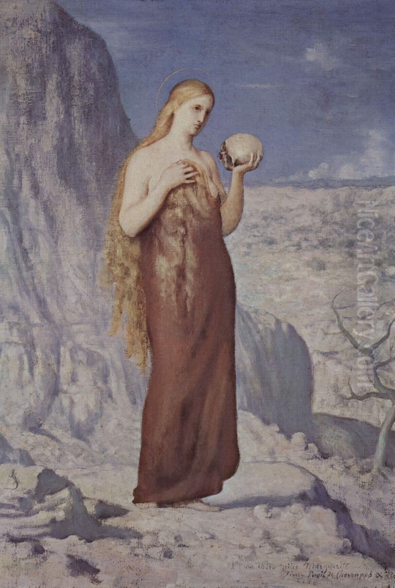 Hl. Maria Magdalena in der Wuste Oil Painting by Pierre Puvis de Chavannes