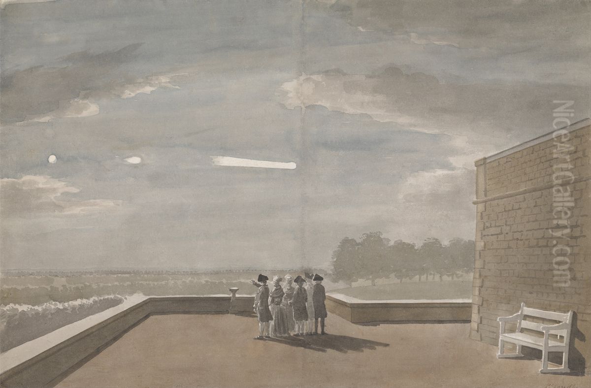 The Meteor of August 18, 1783, as seen from the East Angle of the North Terrace, Windsor Castle Oil Painting by Paul Sandby