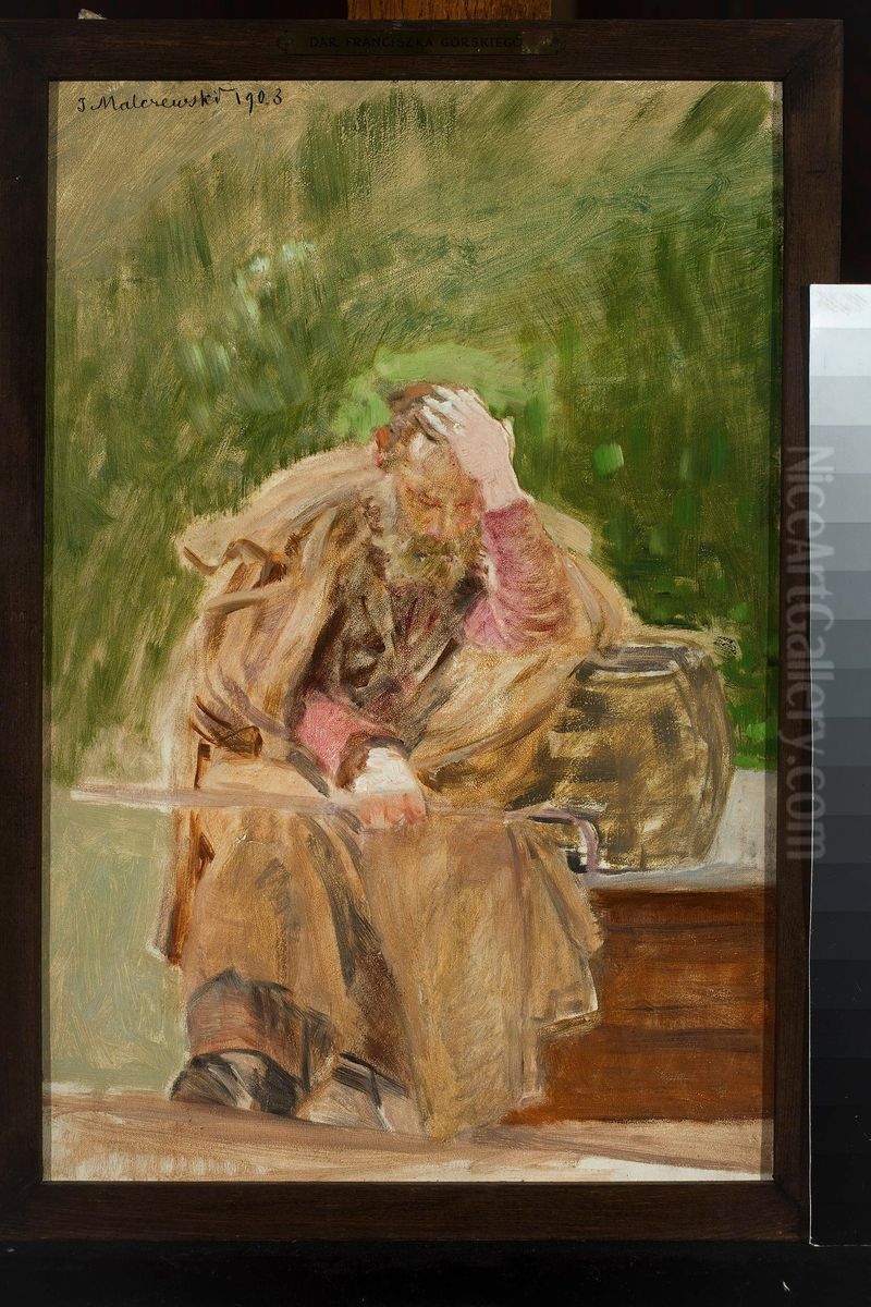 Starzec przy studni Oil Painting by Jacek Malczewski