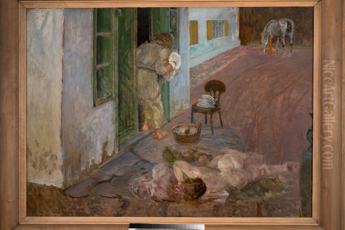 Zmywanie naczyn. Wielgie Oil Painting by Jacek Malczewski