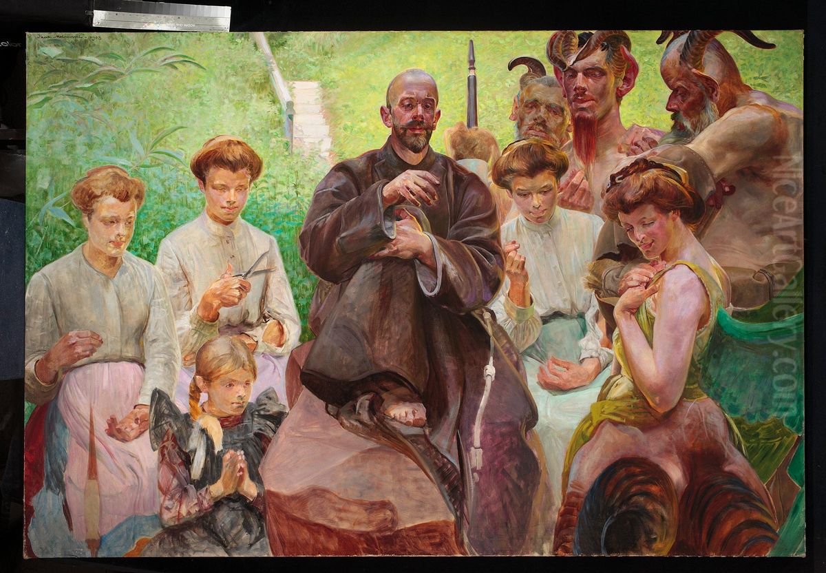 Saint Francis of Assisi Oil Painting by Jacek Malczewski