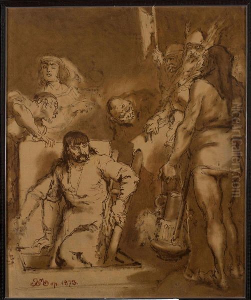 Macko Borkowic, szkic Oil Painting by Jan Matejko
