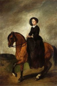Portrait of Celina, artist's daughter, on horseback