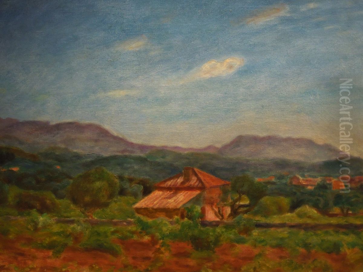 Pink house near La Ciotat Oil Painting by Jozef Pankiewicz