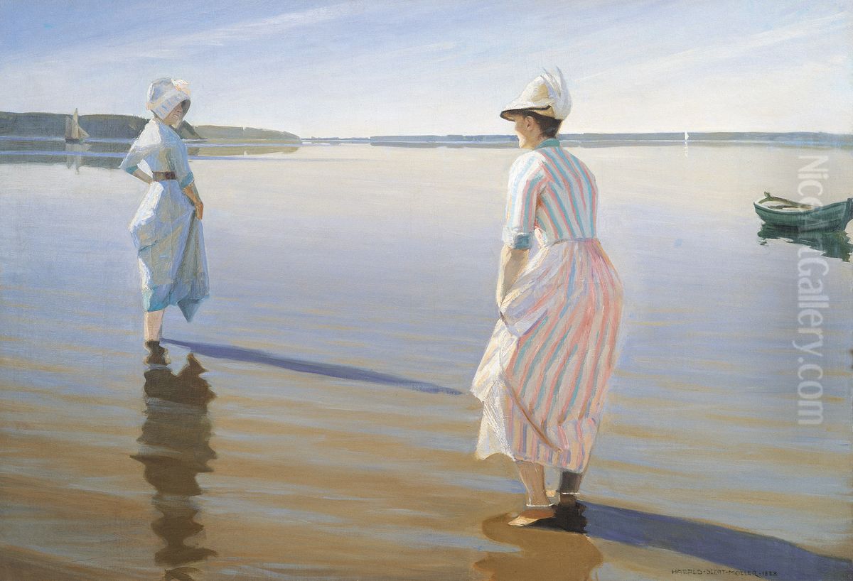 Summer Day Oil Painting by Harald Slott-Moller