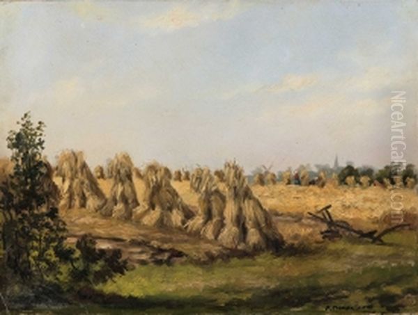 Korenschoven in het veld Oil Painting by Piet Mondrian