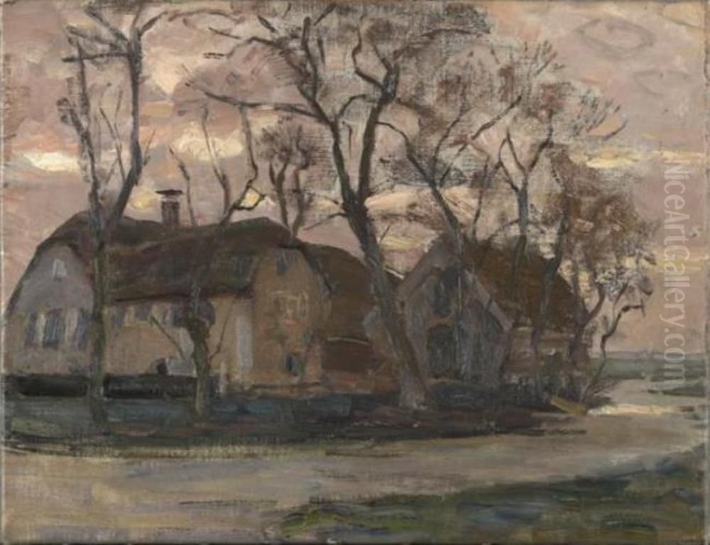 Boerderij bij Duivendrecht Oil Painting by Piet Mondrian
