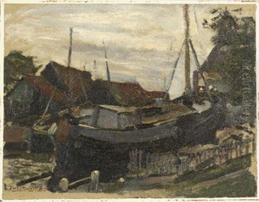 Werf te Durgerdam Oil Painting by Piet Mondrian