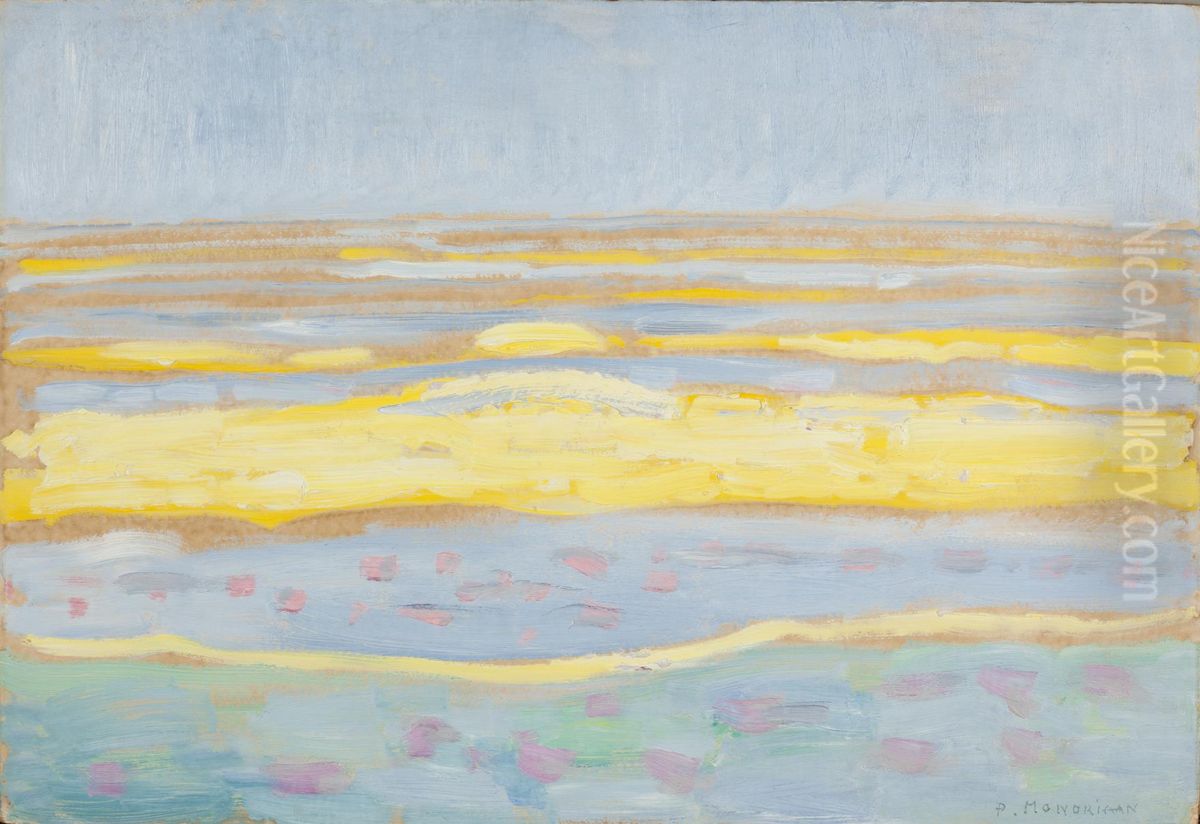 Zeegezicht Oil Painting by Piet Mondrian