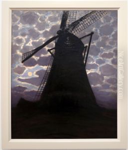Molen bij avond