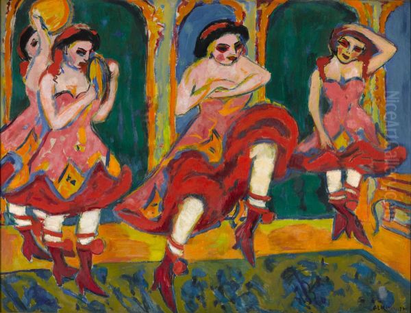 Bailarinas de Czardas Oil Painting by Ernst Ludwig Kirchner