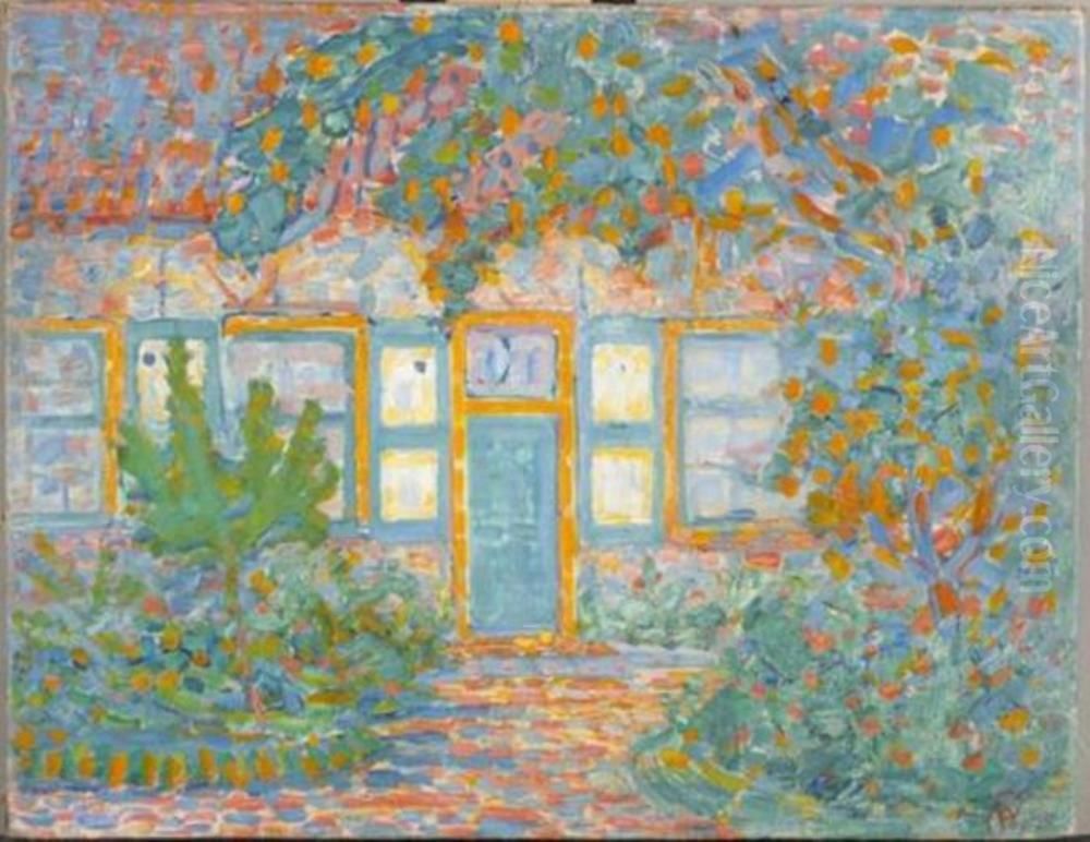 House in sunlight Oil Painting by Piet Mondrian