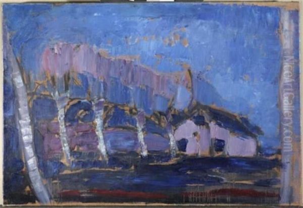 Avondlandschap Oil Painting by Piet Mondrian