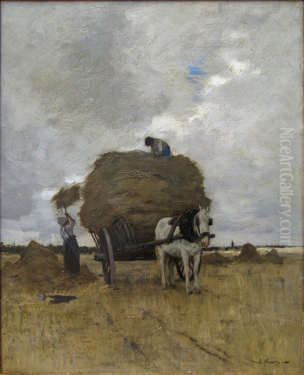 De hooikar Oil Painting by Anton Mauve
