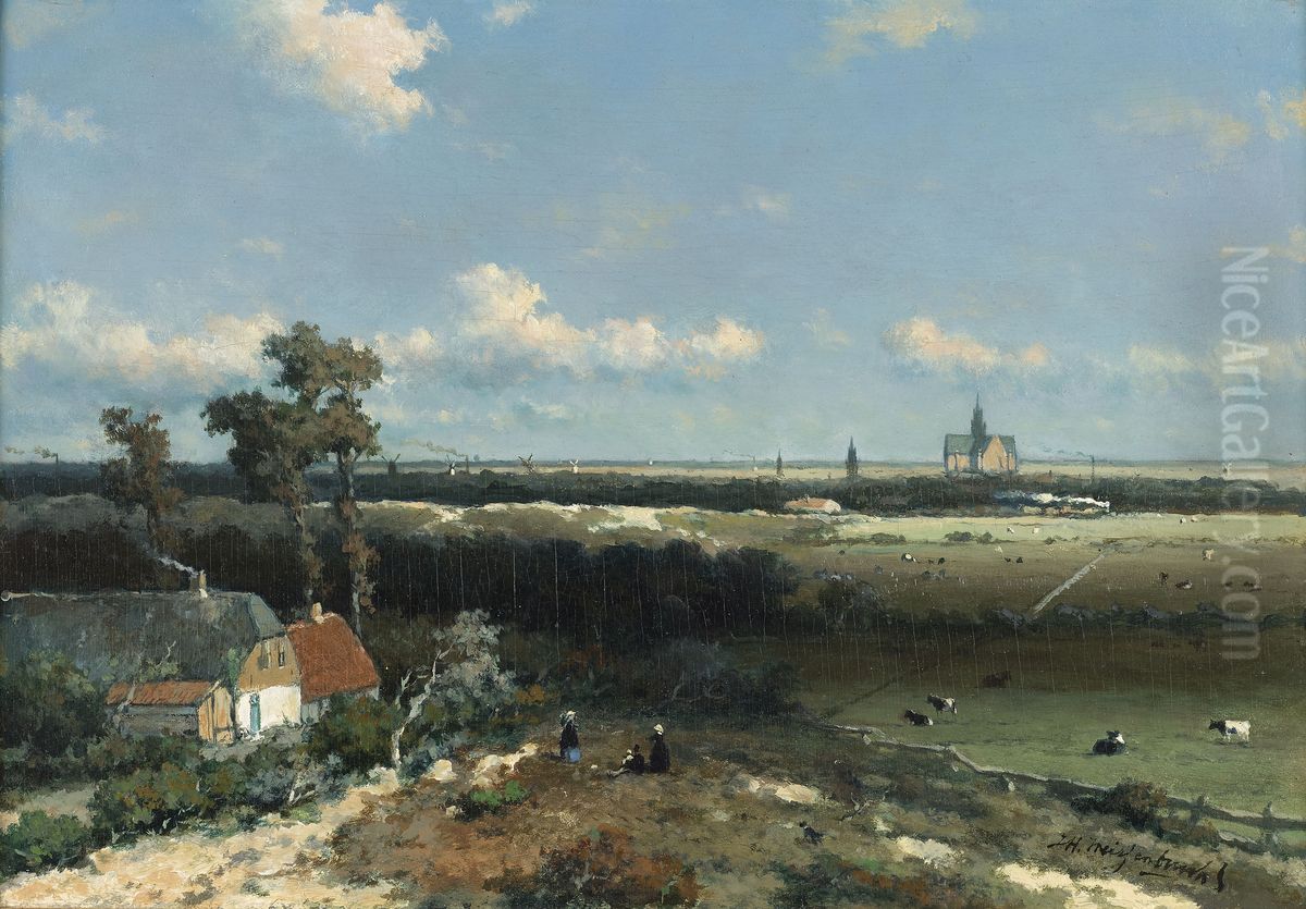 Gezicht op Haarlem Oil Painting by Johan Hendrik Weissenbruch