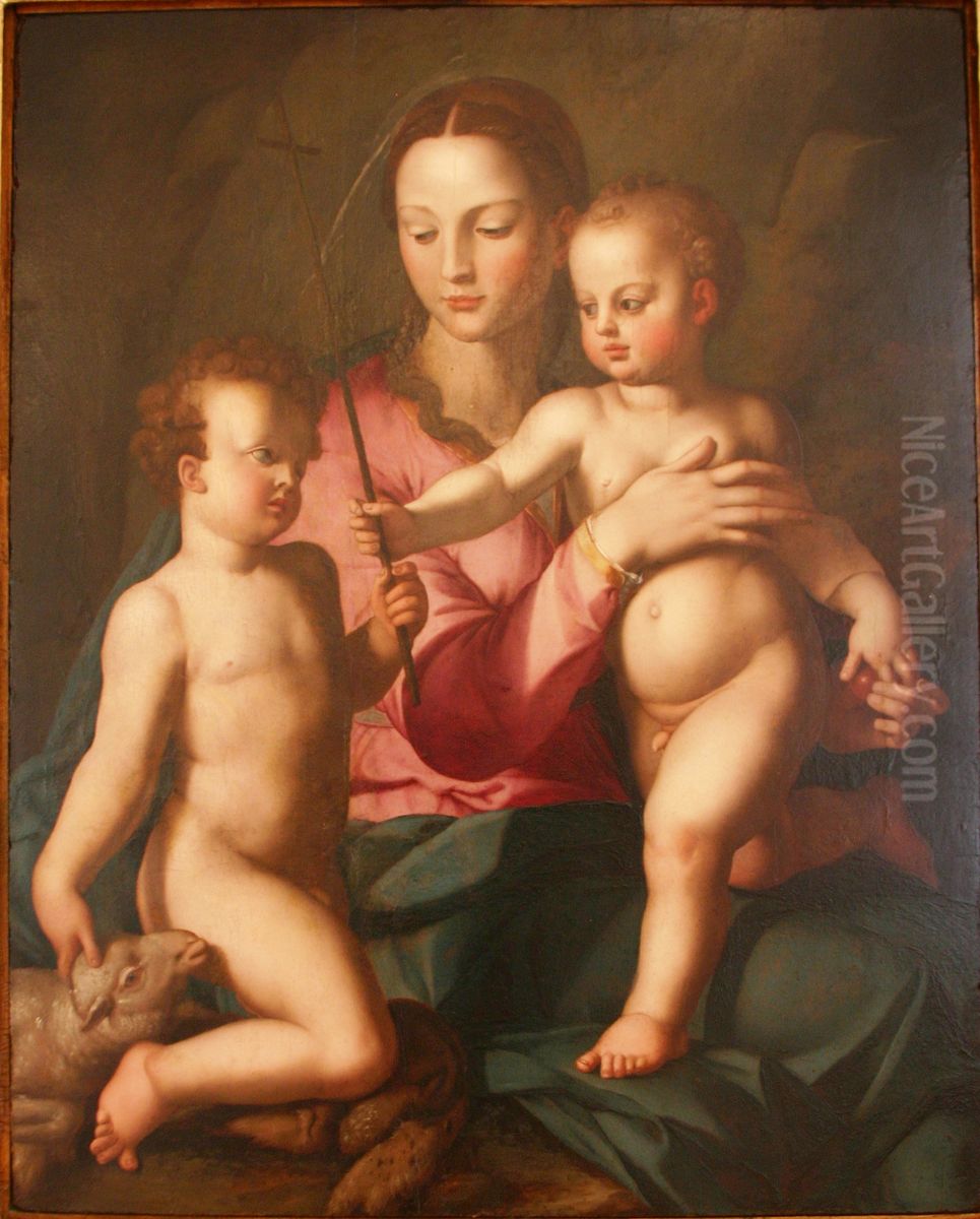 Madonna and Child with St John Oil Painting by Bronzino