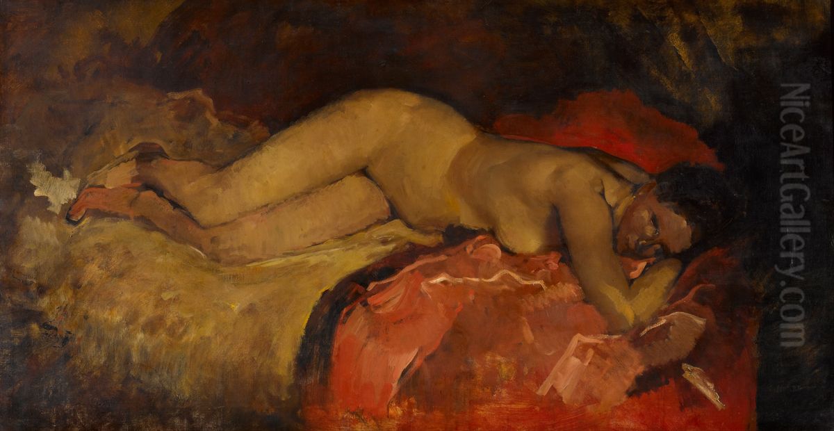 Reclining nude Oil Painting by George Hendrik Breitner