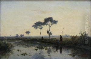 Vissers aan het water
