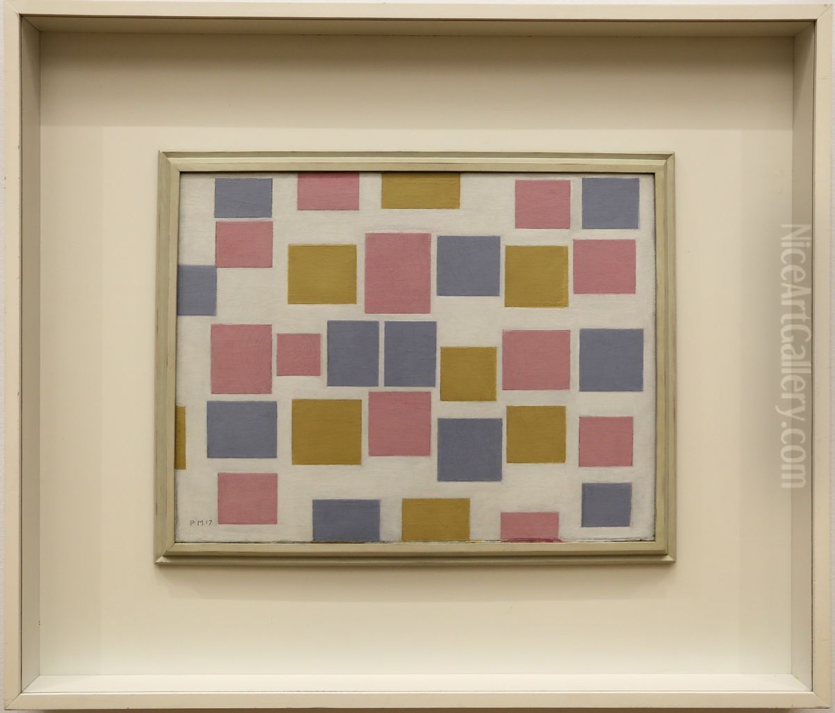 composition n. 3 with flat colors Oil Painting by Piet Mondrian