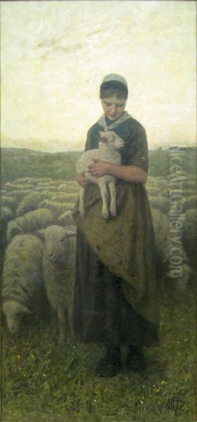 Terugkeer van de kudde Oil Painting by David Adolph Constanz Artz