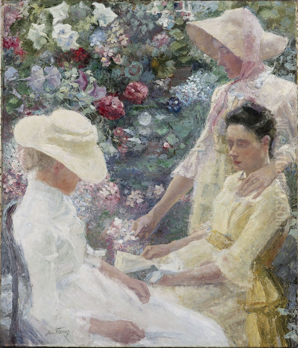 Trio Fleuri Oil Painting by Jan Toorop