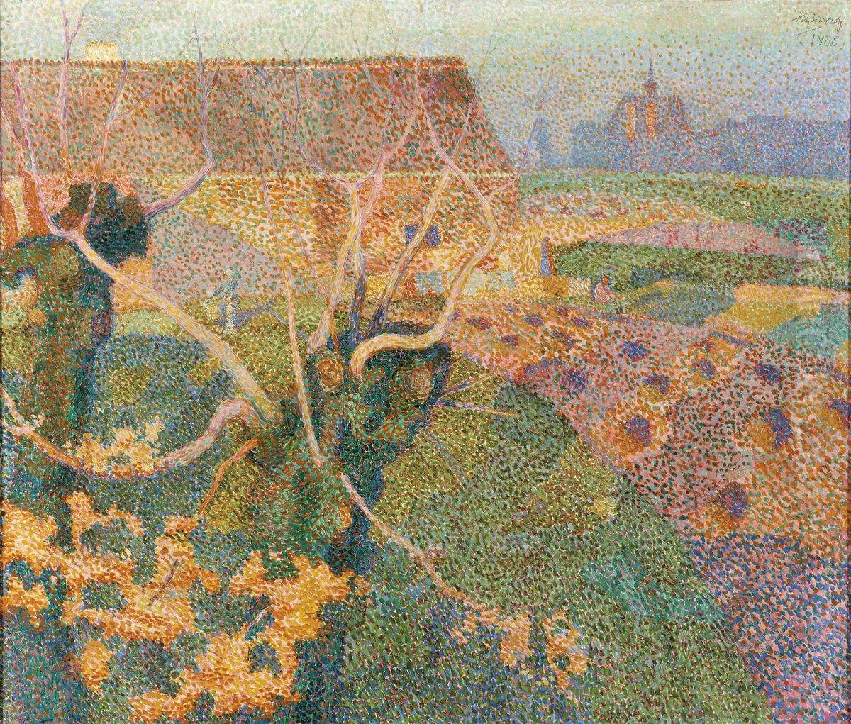 Les deux saules ('Novemberzon') Oil Painting by Jan Toorop