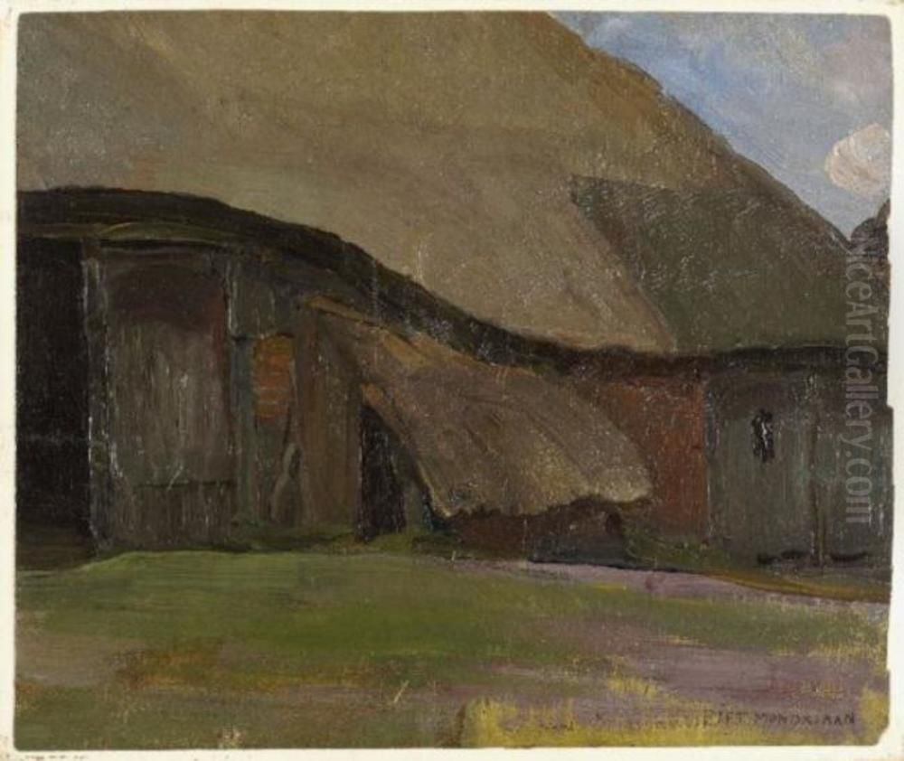 Truncated farm building in Brabant Oil Painting by Piet Mondrian