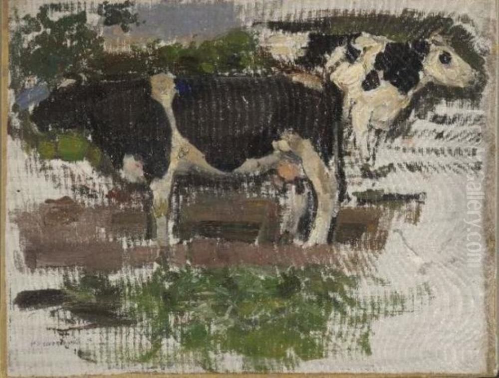 Studie naar twee koeien Oil Painting by Piet Mondrian