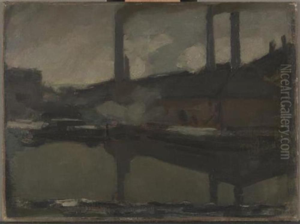 The royal wax candle factory, oil sketch Oil Painting by Piet Mondrian The royal wax candle factory, oil sketch Oil Painting by Piet Mondrian