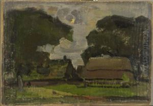 Boerderij tussen eikenbomen