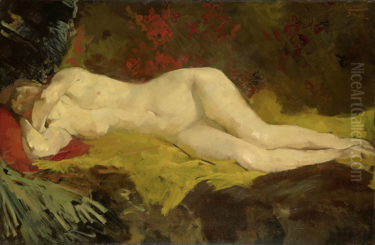 Liggend naakt Oil Painting by George Hendrik Breitner