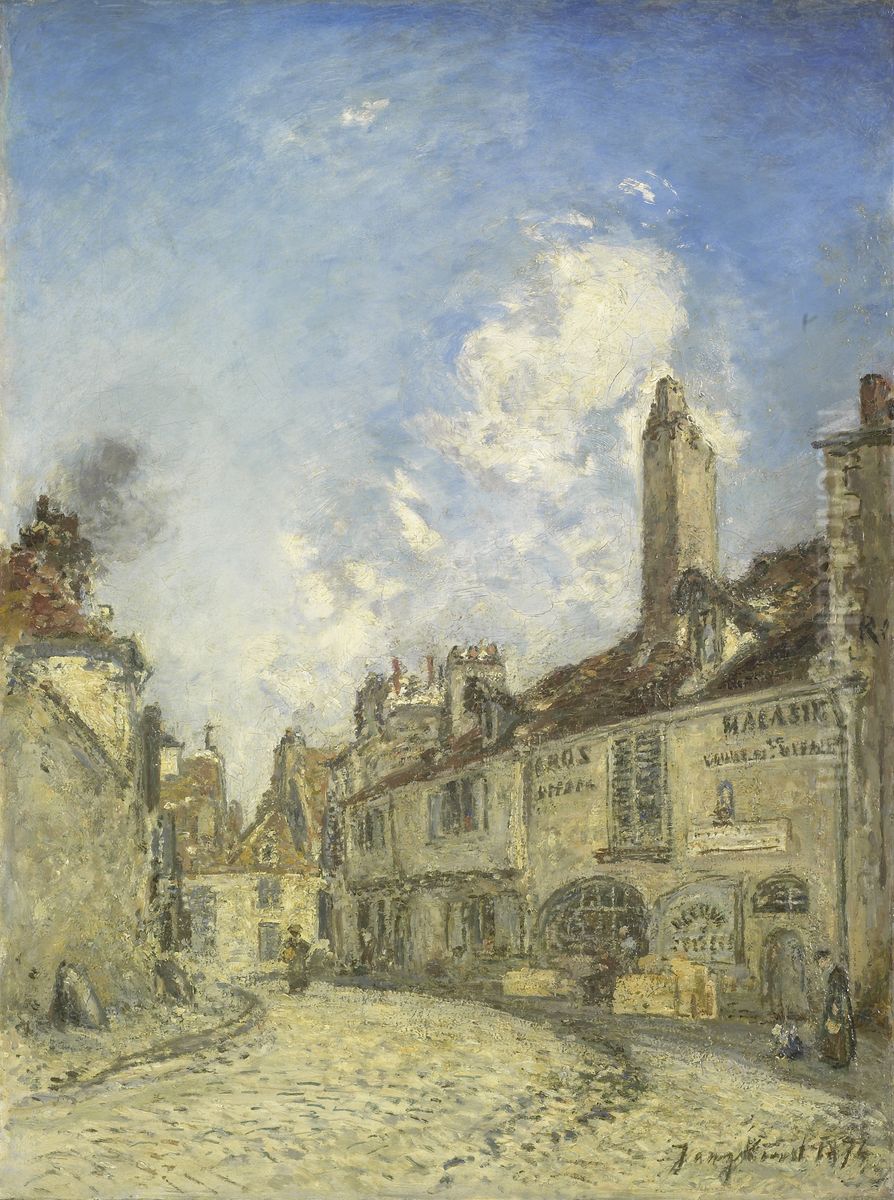 Strasse in Nevers Oil Painting by Johan Jongkind