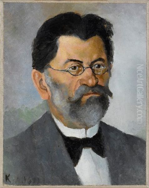 Portrait of the Artist's Father Oil Painting by Kasimir Sevrinovitch Malevich