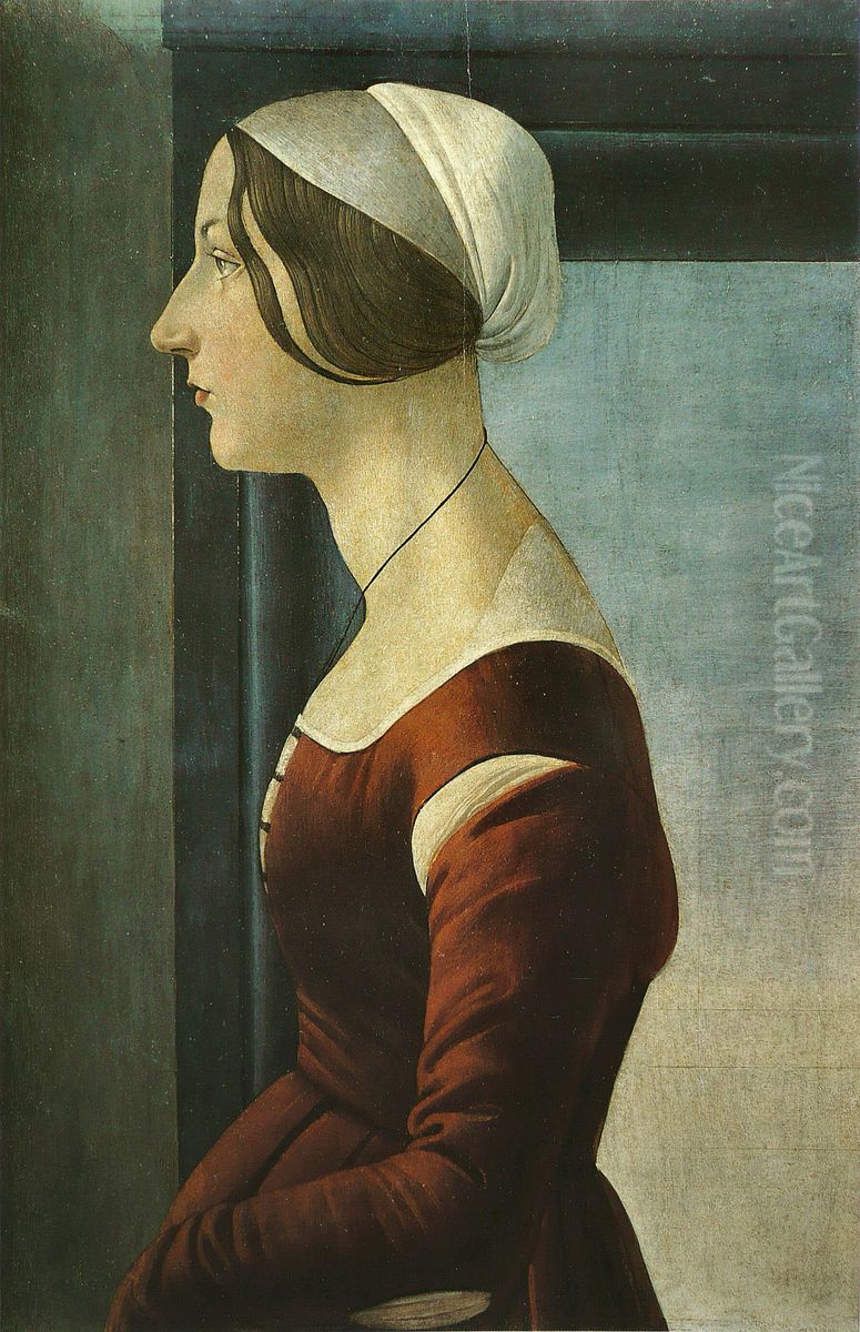 Portrait of a Young Woman Oil Painting by Sandro Botticelli