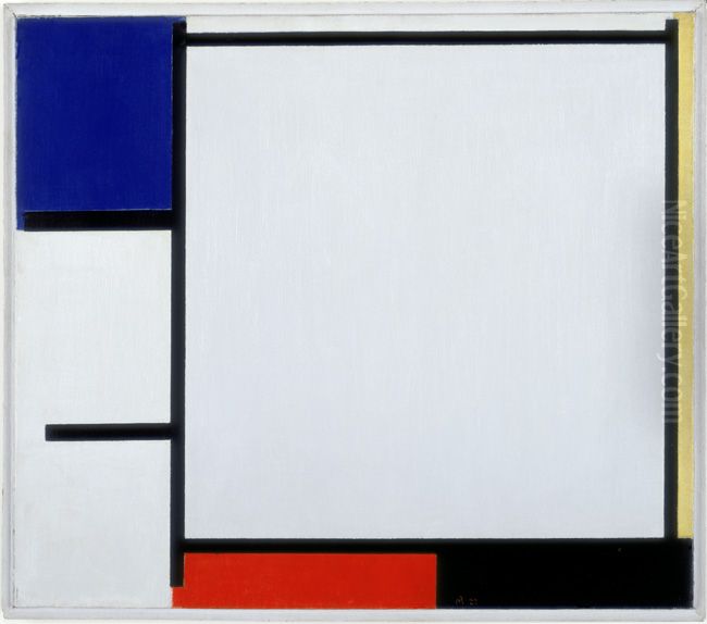 Compositie met blauw, geel, rood, zwart en grijs Oil Painting by Piet Mondrian