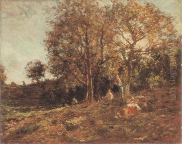Repos dans le bois Oil Painting by Adolphe Joseph Thomas Monticelli